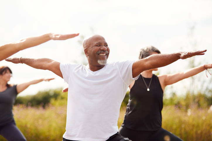 man enjoying fitness retreat in united states